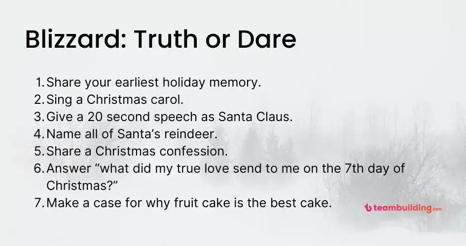 Blizzard Truth or Dare list