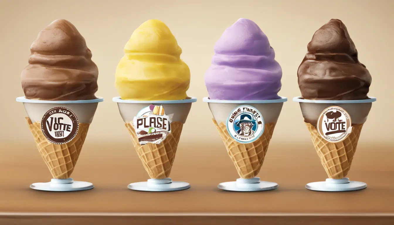 cartoon of a flight of ice cream cones