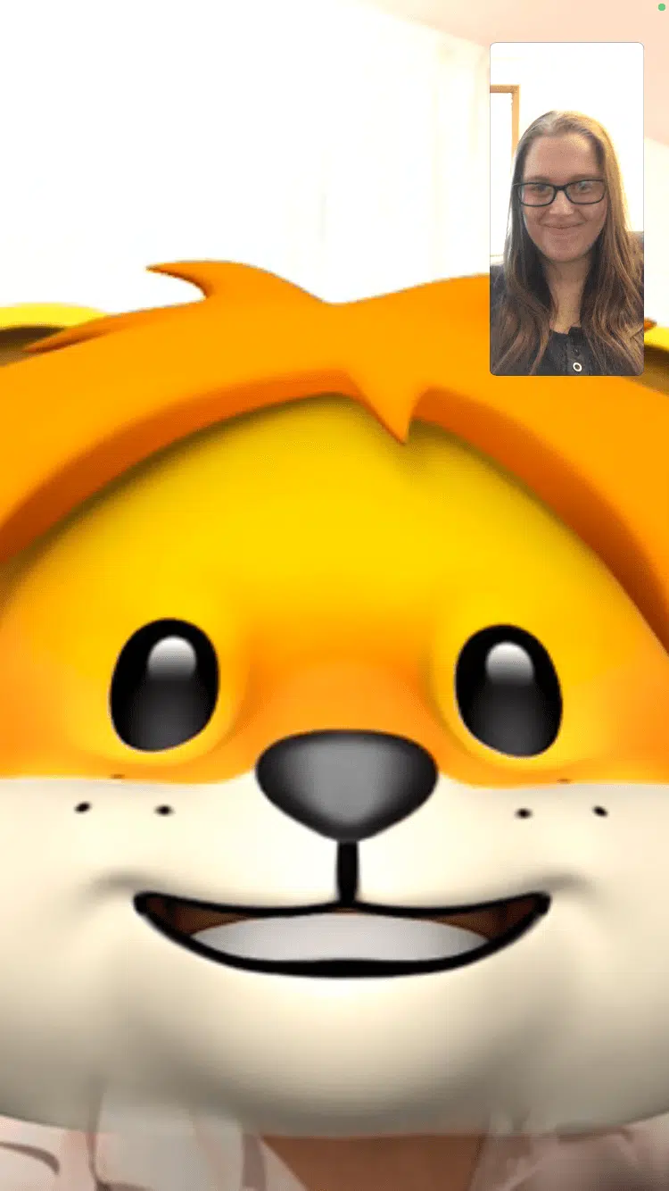 screenshot of a FaceTime call using screen effects